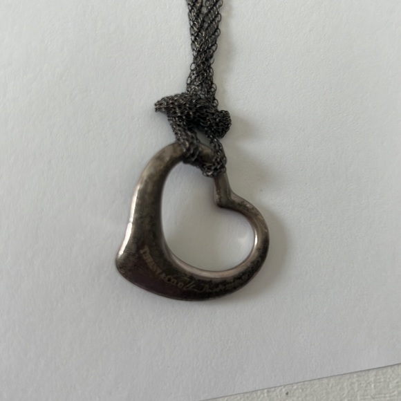 Tiffany and co silver heart necklace open heart - Picture 5 of 10